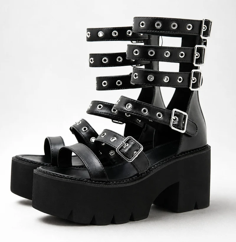 Gladiator Style Platform Heel Sandal