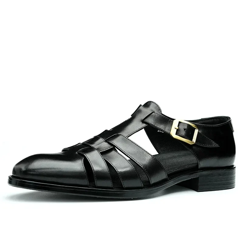 Men's Luxury Leather Heeled Sandal