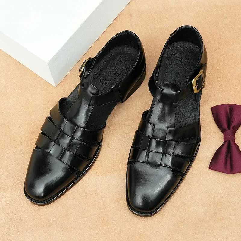Men's Luxury Leather Heeled Sandal