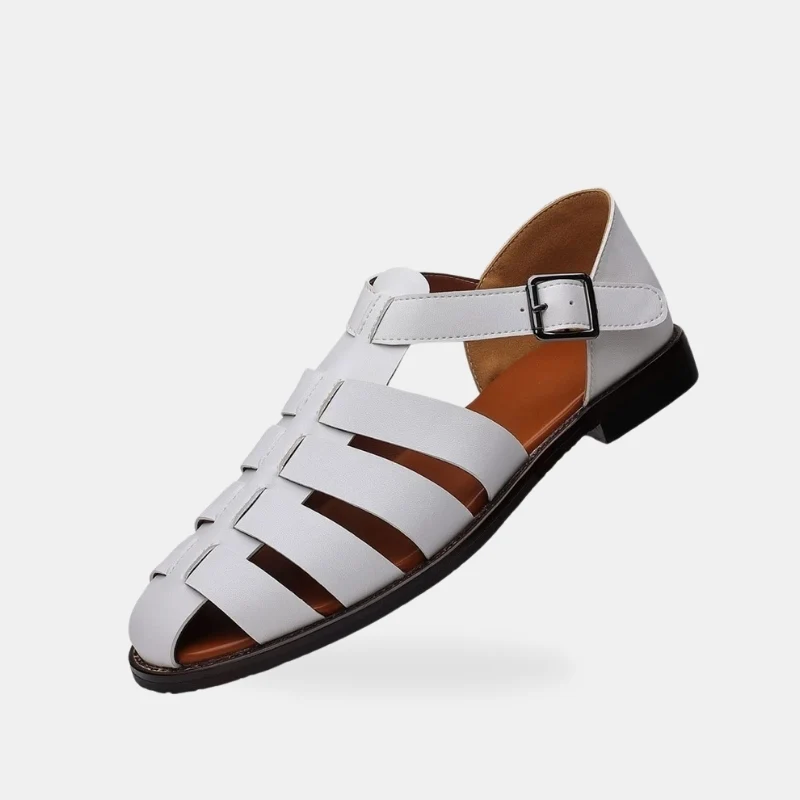 Men's Sandal with Small Heel and Buckle