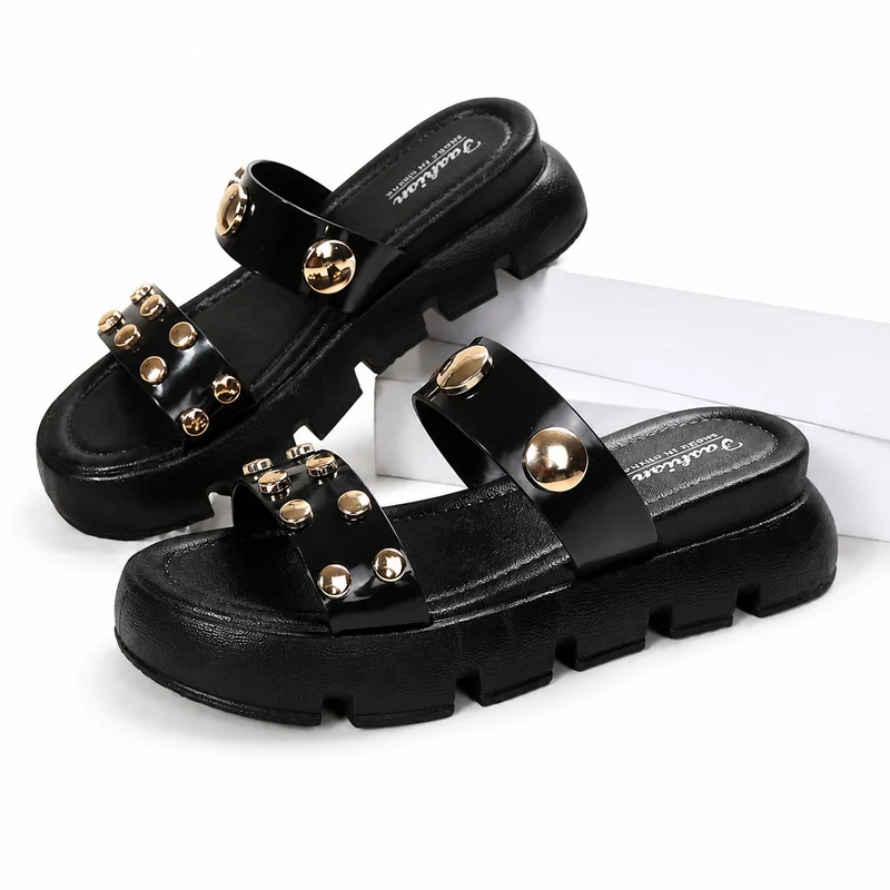 Women's Studded Sandal with Thick Sole