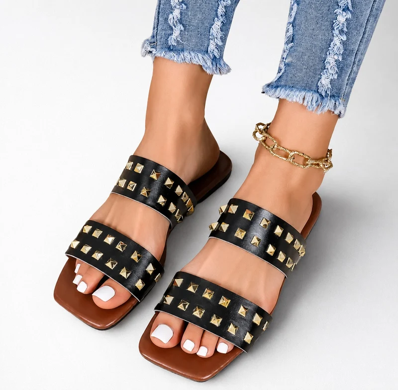 Women's Studded Sandal with Two Straps