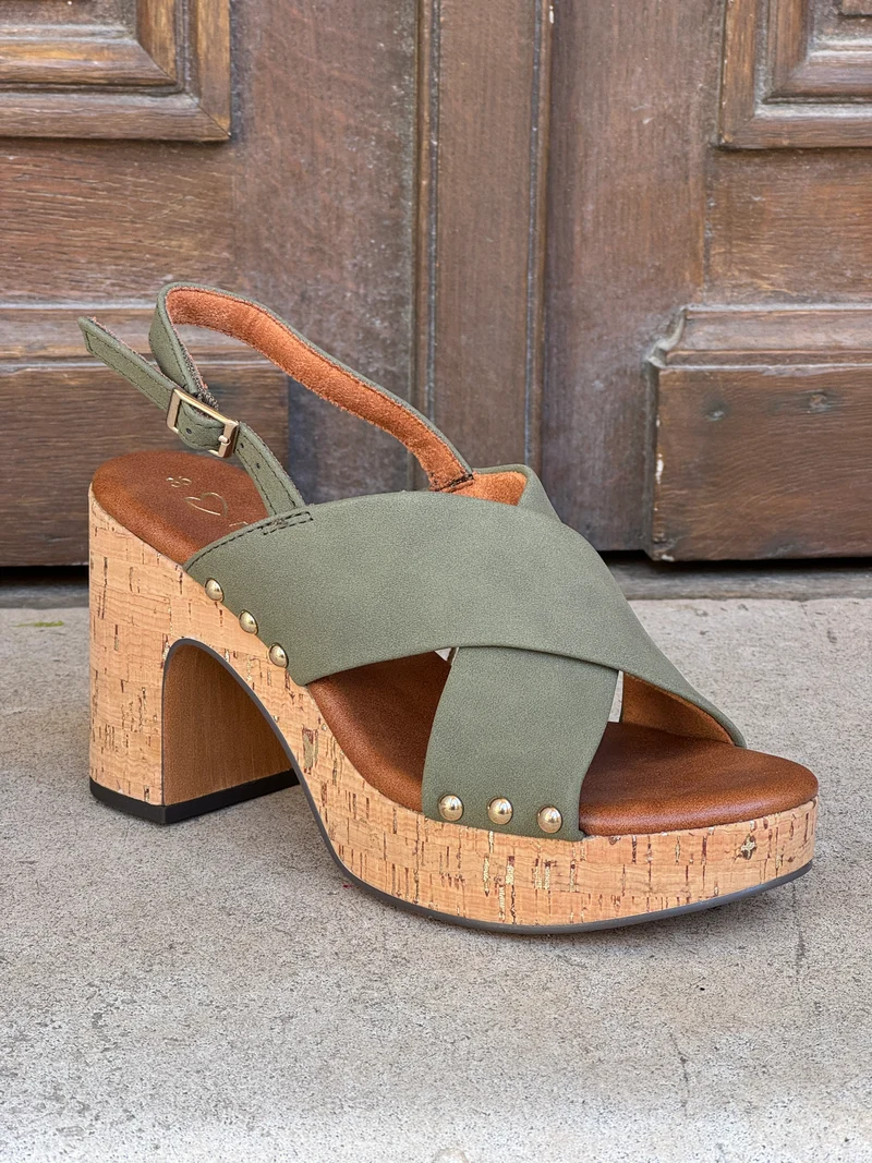 Sandales talons Compensées Olive 2‑28366‑46 722 Marco Tozzi