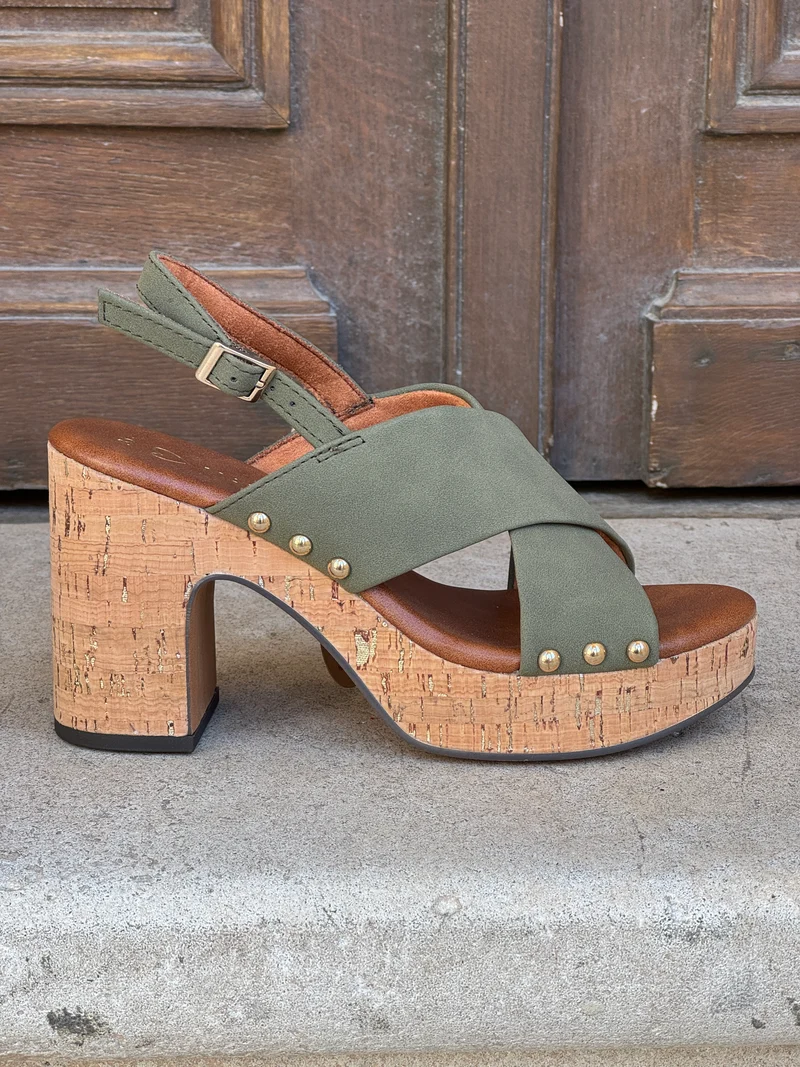 Sandales talons Compensées Olive 2‑28366‑46 722 Marco Tozzi
