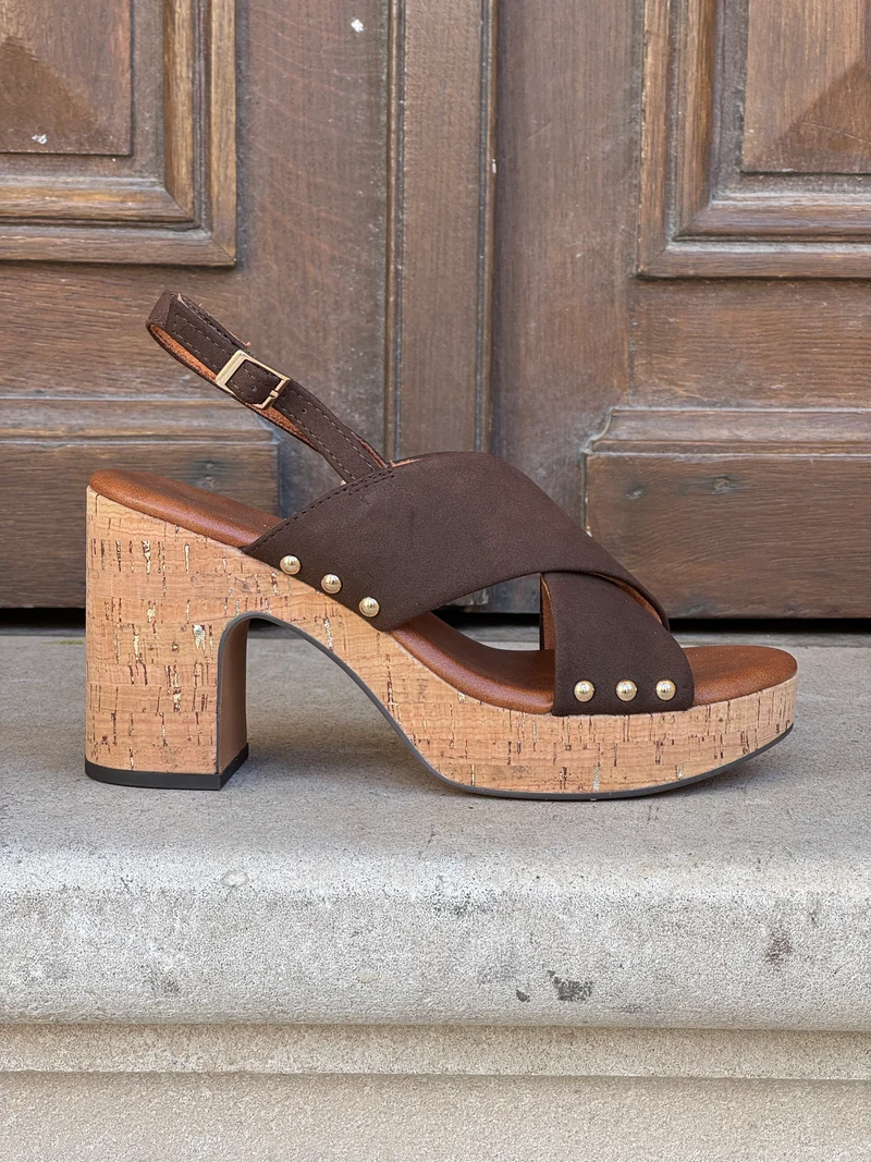 Sandales talons compensées mocca 2‑28366‑46 304 Marco Tozzi