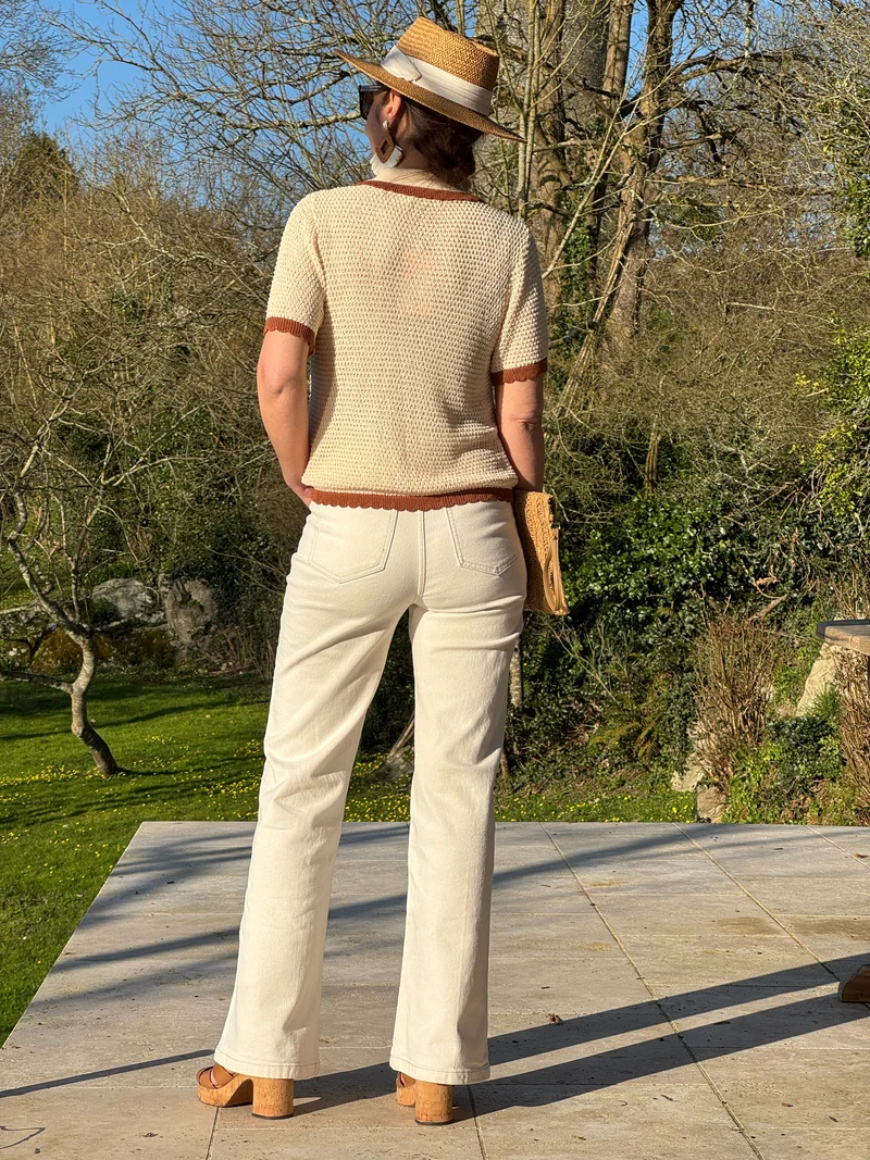 Polo crochet beige camel ALOIS