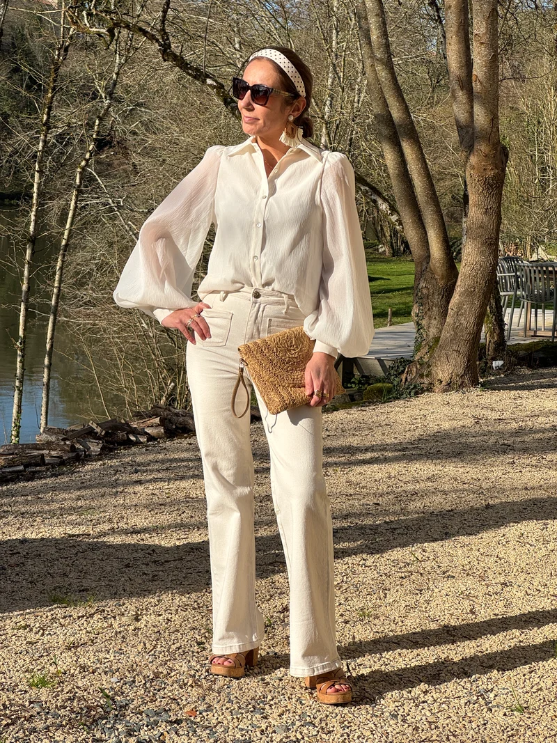 Chemise écru effet crêpe NOAM
