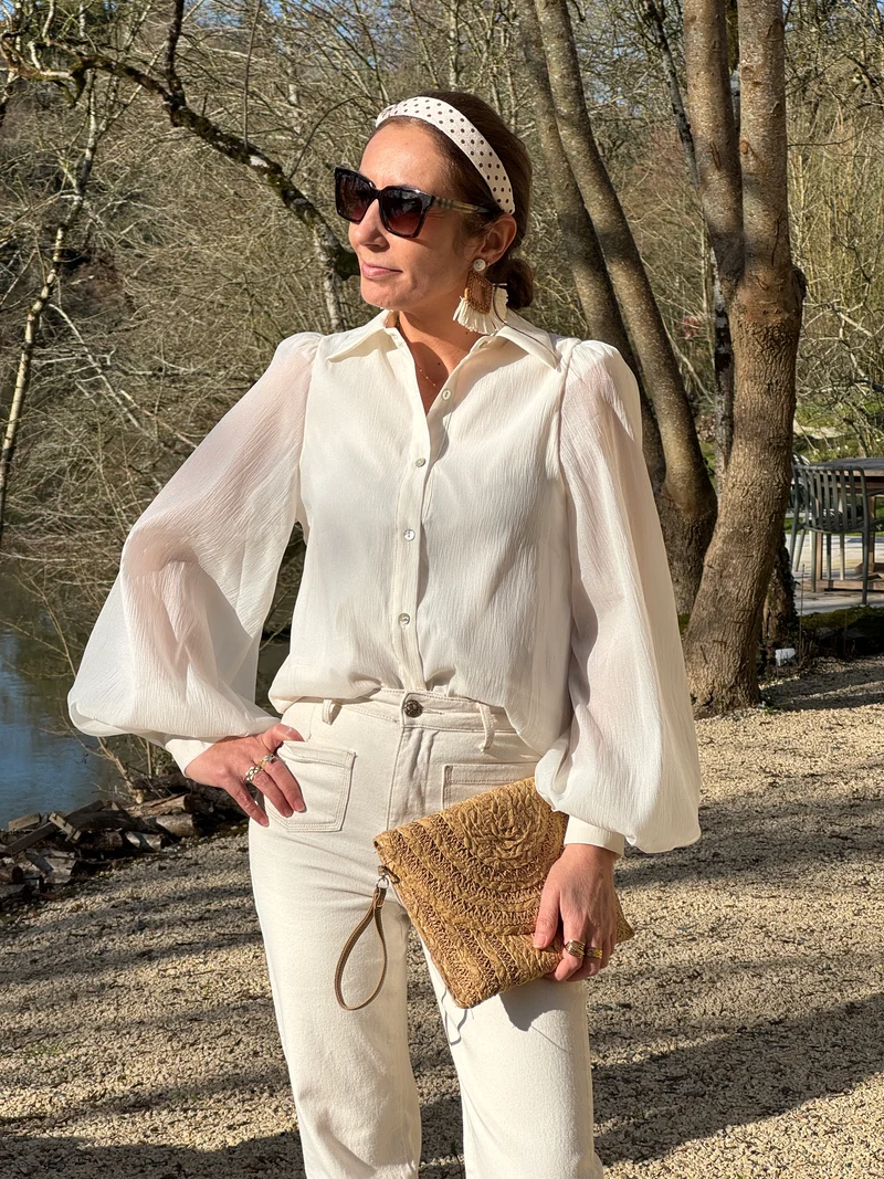 Chemise écru effet crêpe NOAM