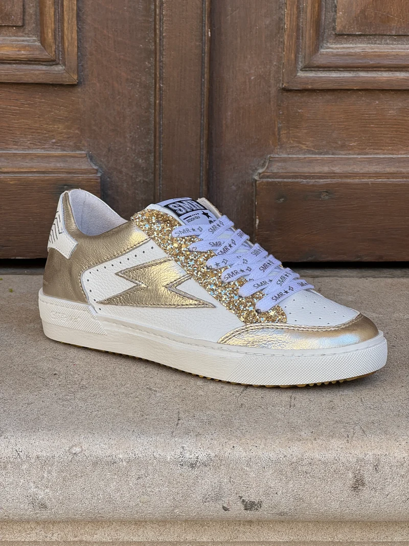 Basket blanc doré paillettes NOUBAR E462 Semerdjian