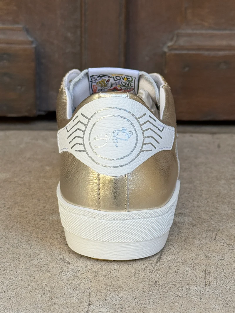 Basket blanc doré paillettes NOUBAR E462 Semerdjian