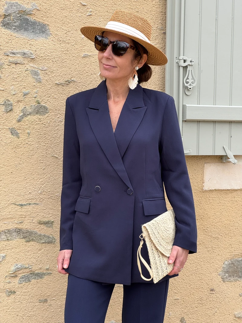 Veste longue tailleur marine NALA La Petite Étoile