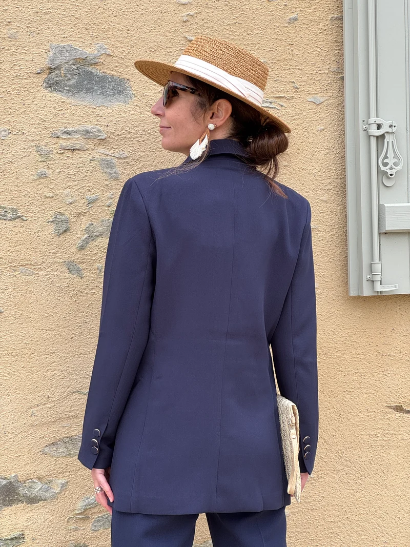 Veste longue tailleur marine NALA La Petite Étoile