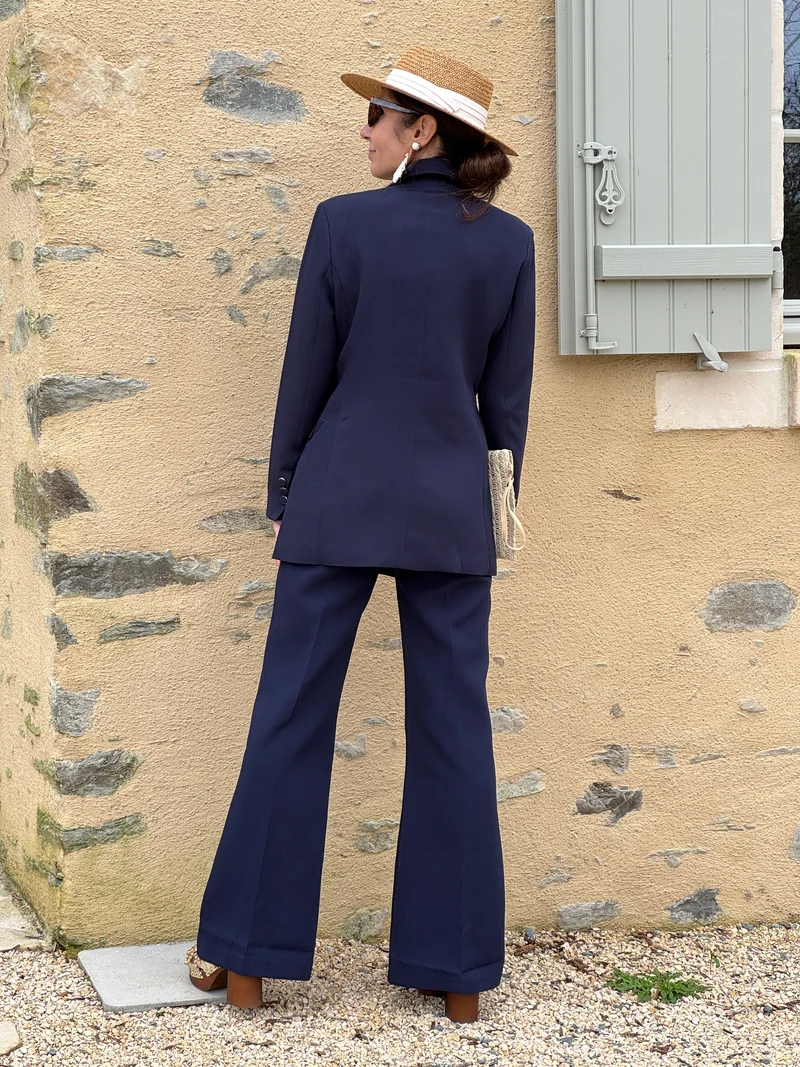 Veste longue tailleur marine NALA La Petite Étoile