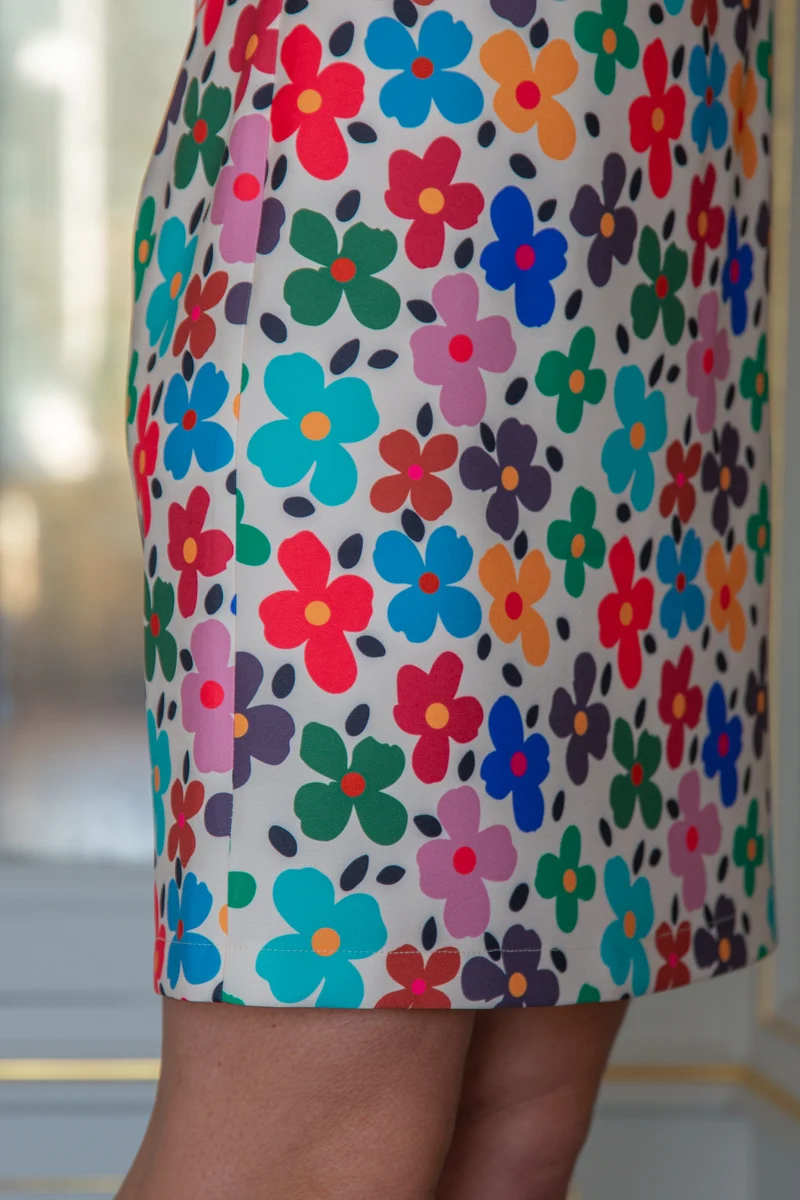 Robe fleurs multicolore SEVENTIES n°67 Hippocampe