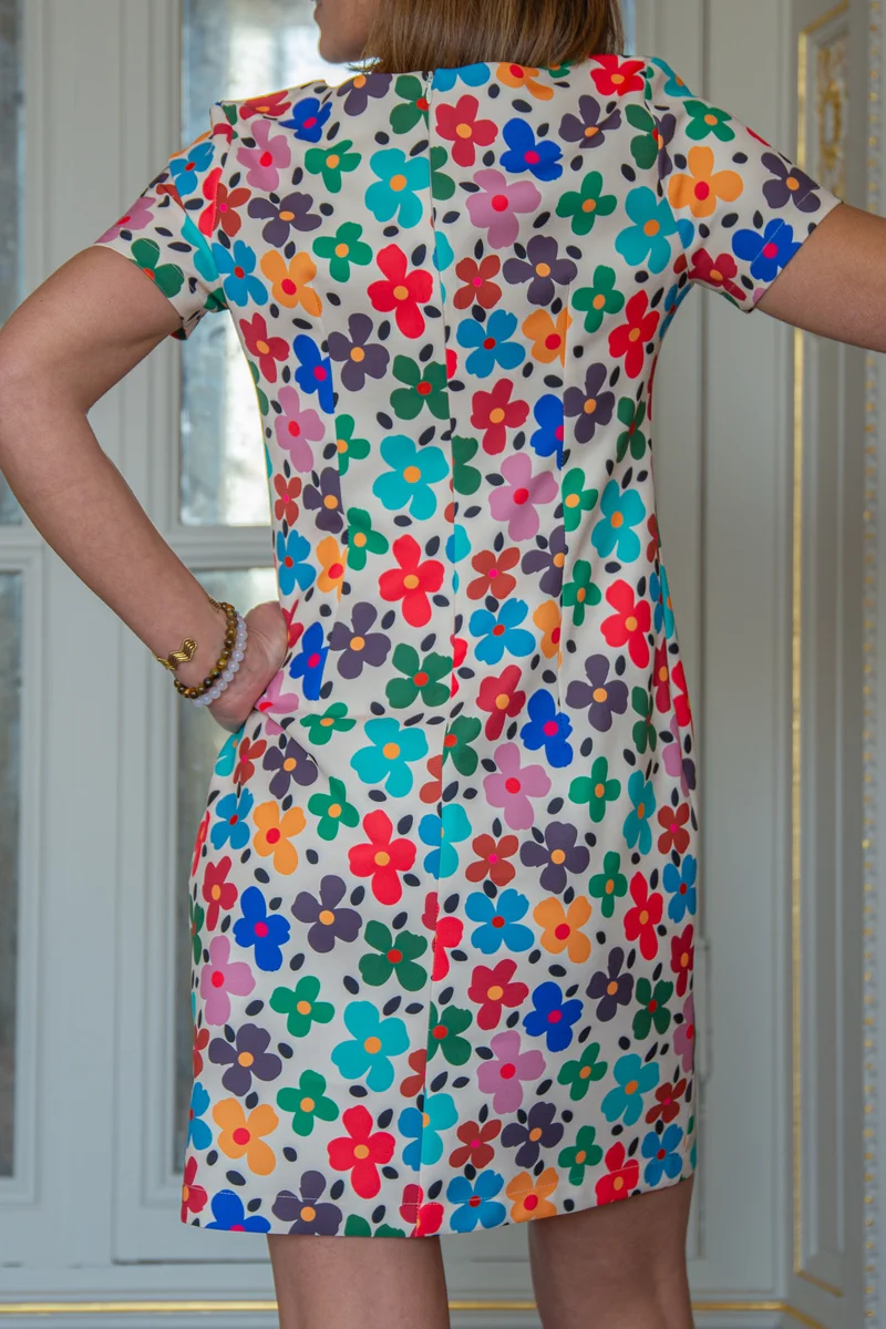 Robe fleurs multicolore SEVENTIES n°67 Hippocampe
