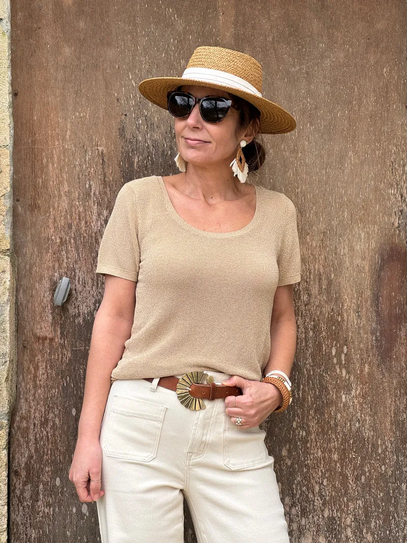 Tee‑shirt doré fil métallique MISHAN La Petite Étoile
