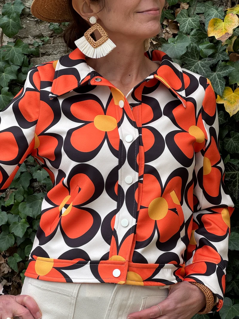 Veste orange SEVENTIES n°107 Hippocampe