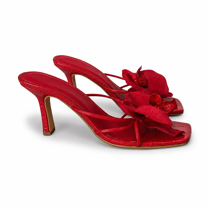 Flower Heeled Sandals