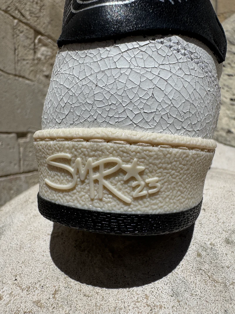 Basket blanche en cuir éclair à paillettes doré DANY C837 Semerdjian