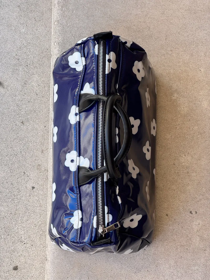 Sac marine imprimé de fleurs blanches N°180 BOWLING Hippocampe