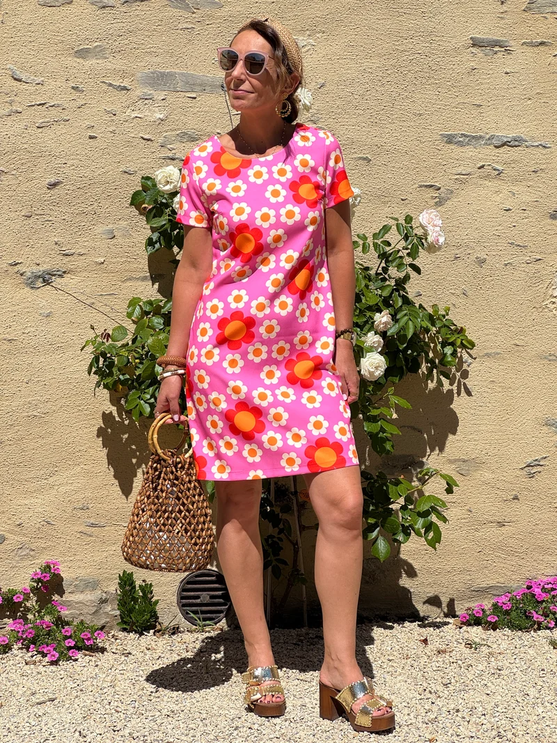 Robe fuchsia SEVENTIES N°36 Hippocampe