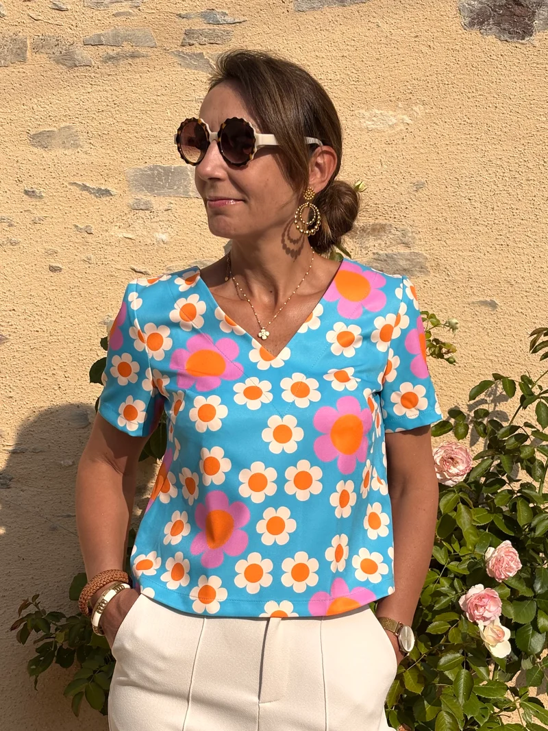Top bleu SEVENTIES N°36 Hippocampe