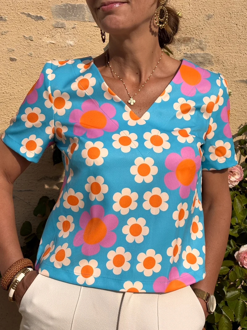 Top bleu SEVENTIES N°36 Hippocampe
