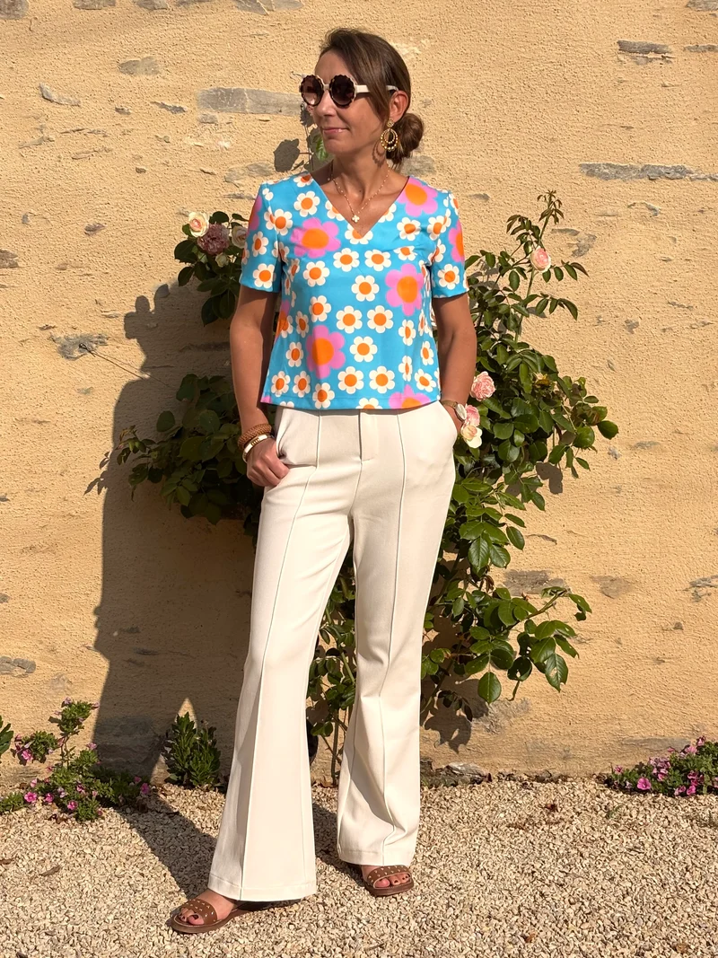 Top bleu SEVENTIES N°36 Hippocampe
