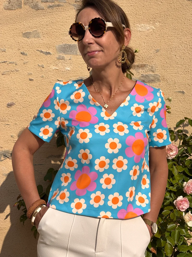 Top bleu SEVENTIES N°36 Hippocampe