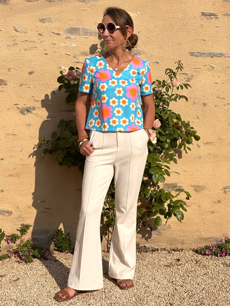 Top bleu SEVENTIES N°36 Hippocampe