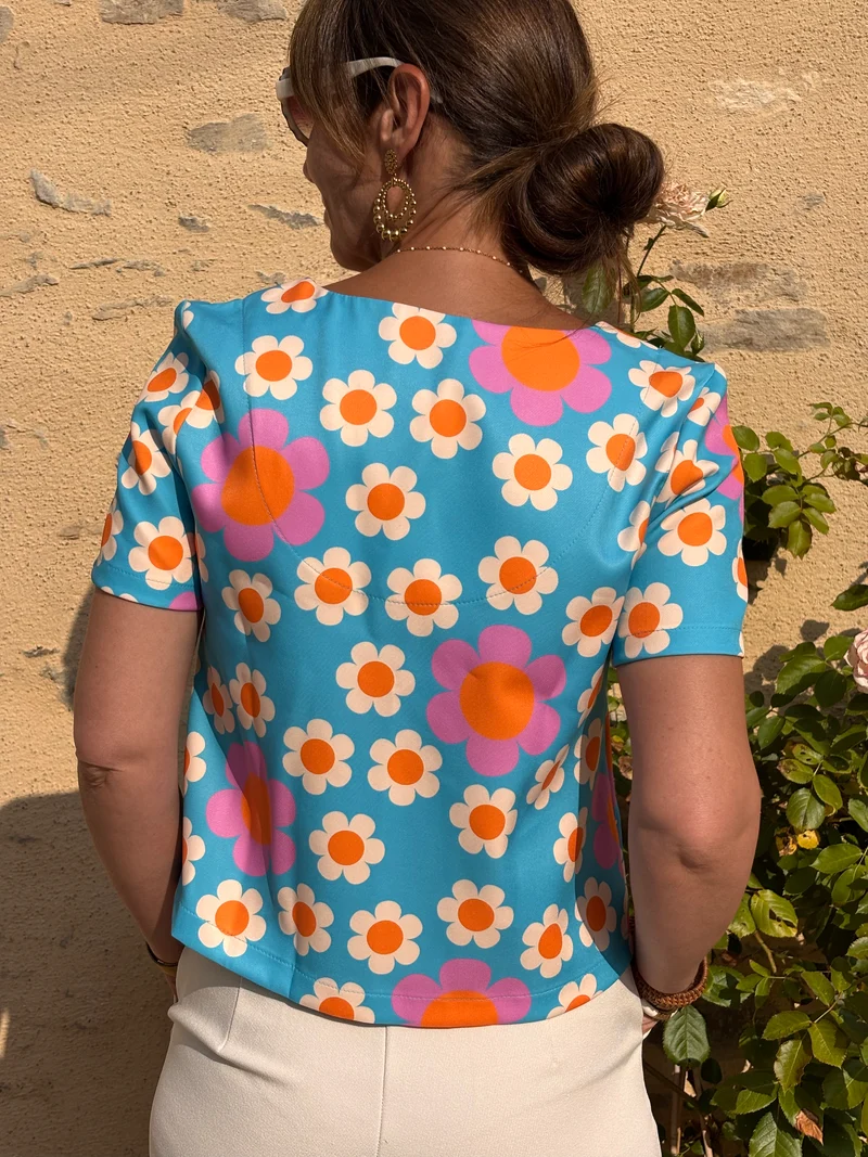 Top bleu SEVENTIES N°36 Hippocampe