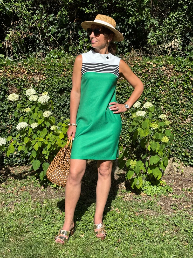 Robe verte SEVENTIES SERENA Hippocampe