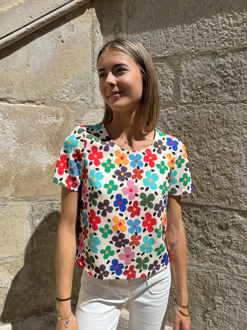 Top SEVENTIES n°67 à fleurs multicolores Hippocampe