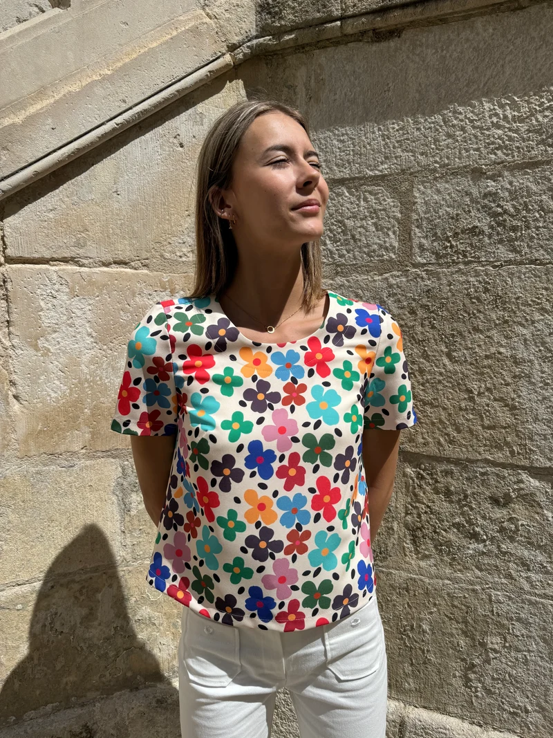 Top SEVENTIES n°67 à fleurs multicolores Hippocampe