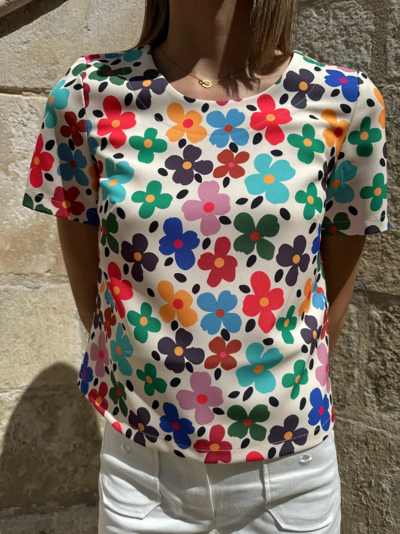 Top SEVENTIES n°67 à fleurs multicolores Hippocampe