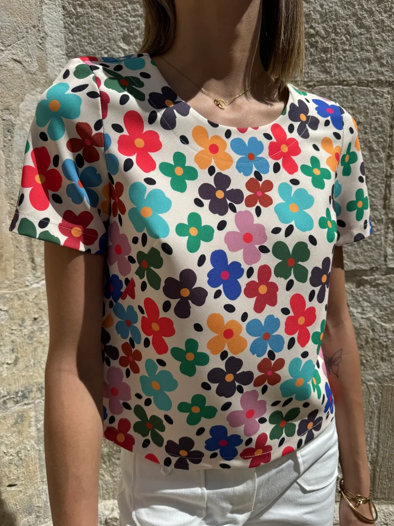 Top SEVENTIES n°67 à fleurs multicolores Hippocampe