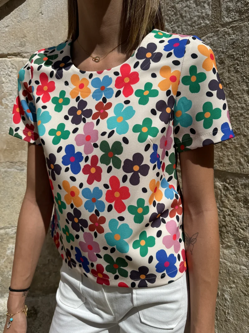 Top SEVENTIES n°67 à fleurs multicolores Hippocampe