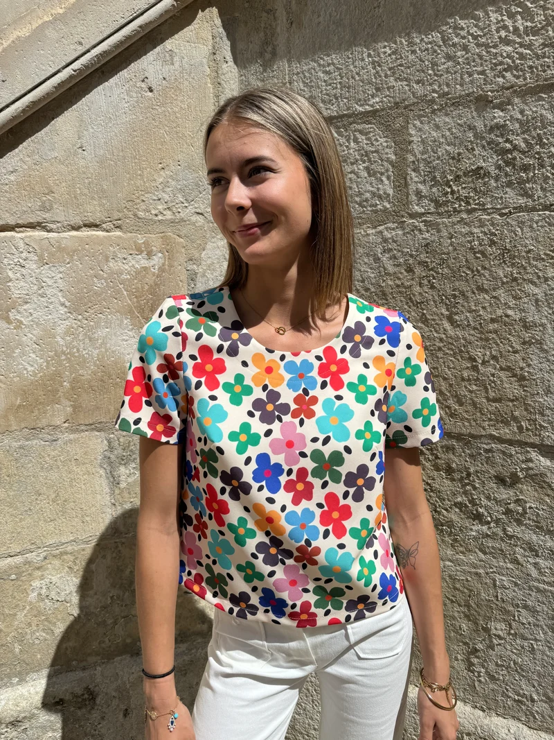 Top SEVENTIES n°67 à fleurs multicolores Hippocampe