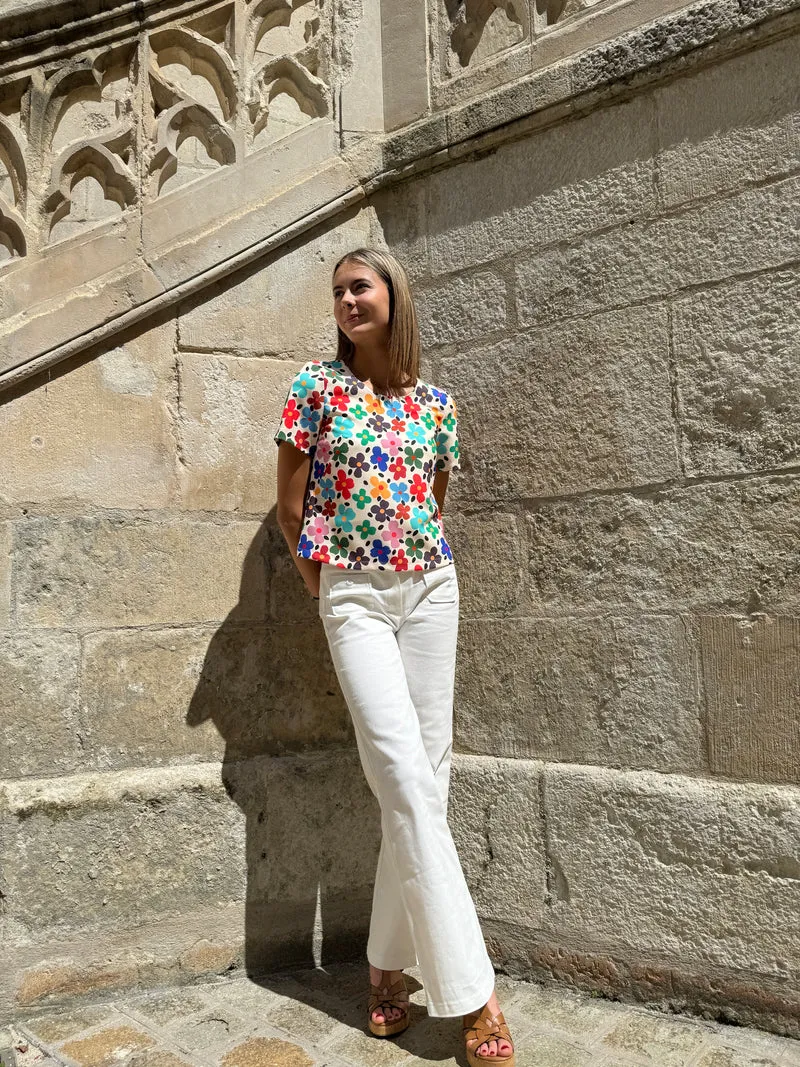 Top SEVENTIES n°67 à fleurs multicolores Hippocampe