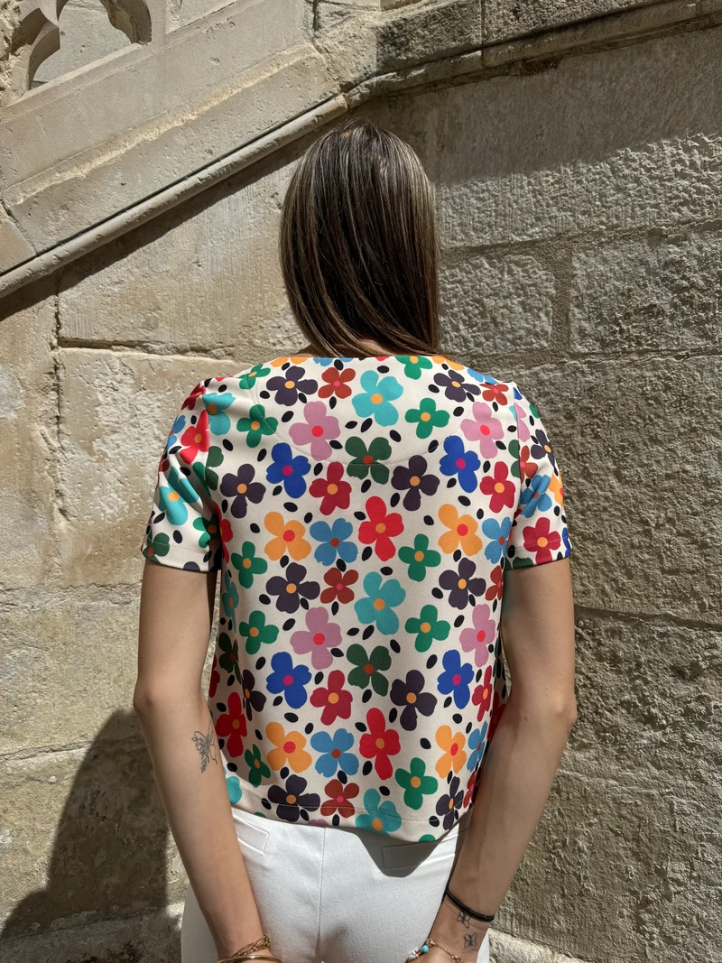 Top SEVENTIES n°67 à fleurs multicolores Hippocampe