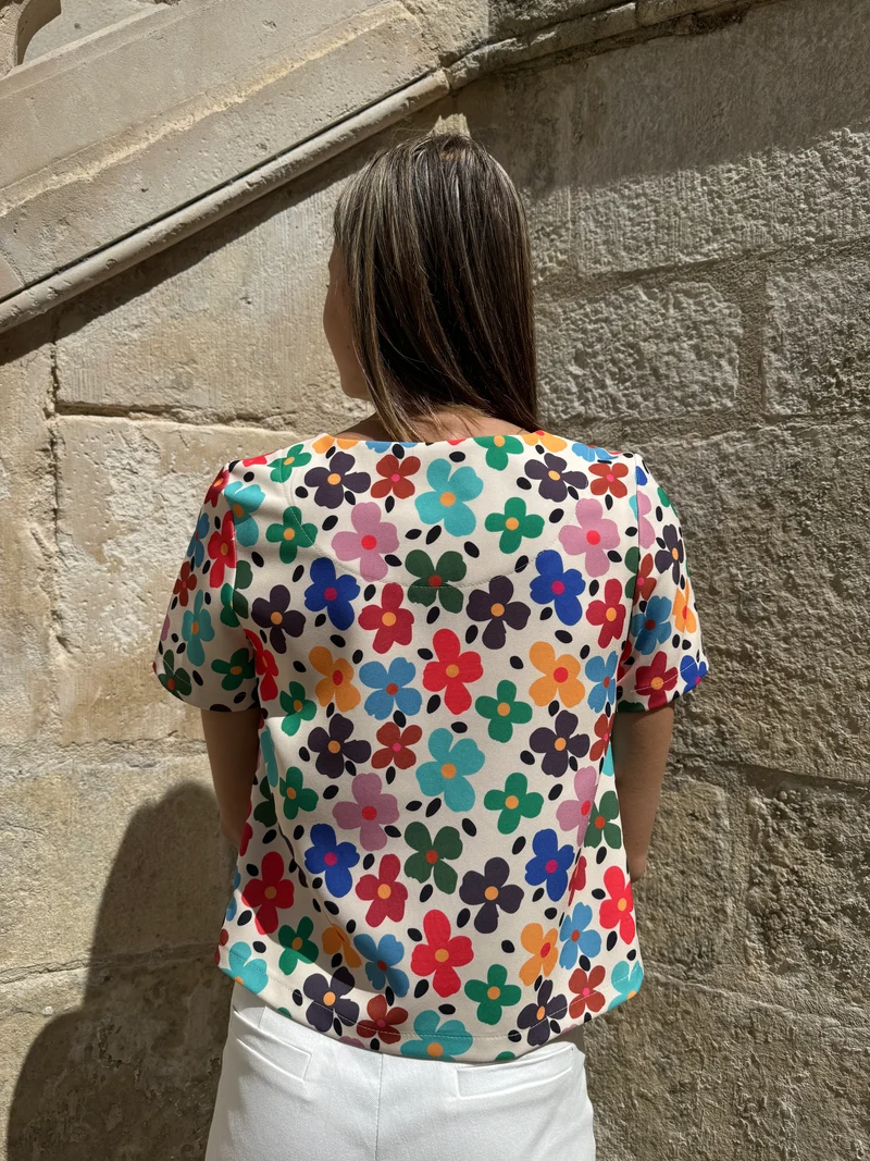 Top SEVENTIES n°67 à fleurs multicolores Hippocampe