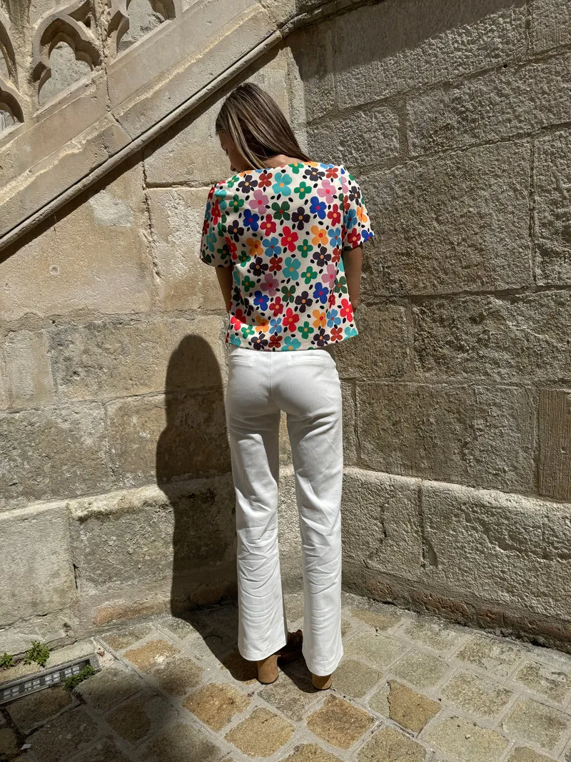 Top SEVENTIES n°67 à fleurs multicolores Hippocampe