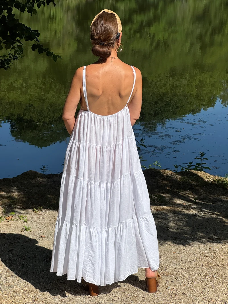 Robe blanche empire bijou soleil doré SOLEIL