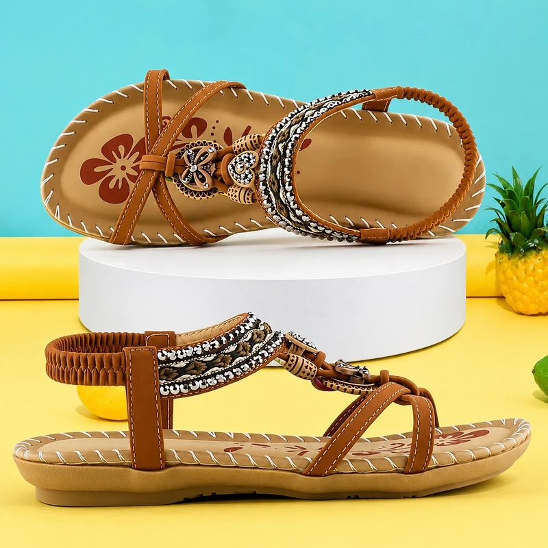 Bohemian Style Women's Sandal with Elastic Band