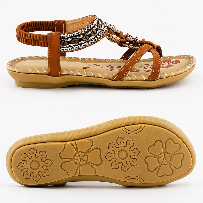 Bohemian Style Women's Sandal with Elastic Band