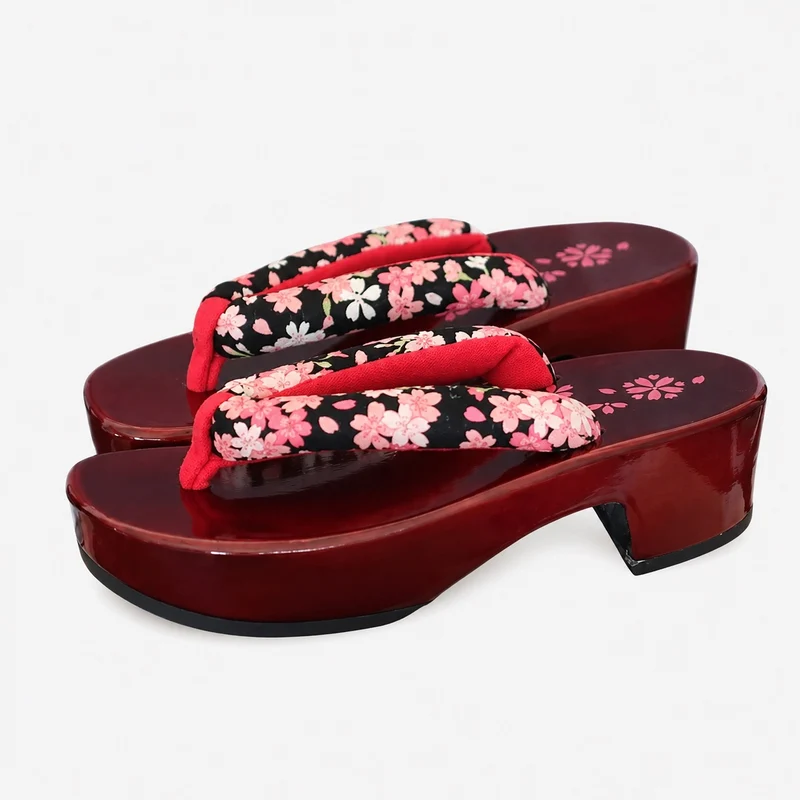 Japanese Flip Flop Style Sandal with Floral Print
