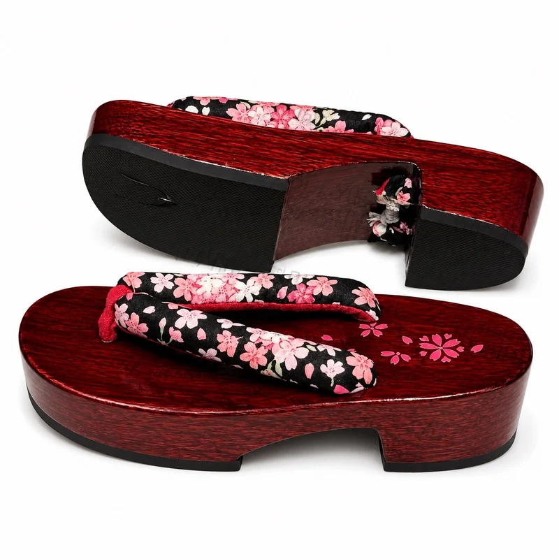 Japanese Flip Flop Style Sandal with Floral Print