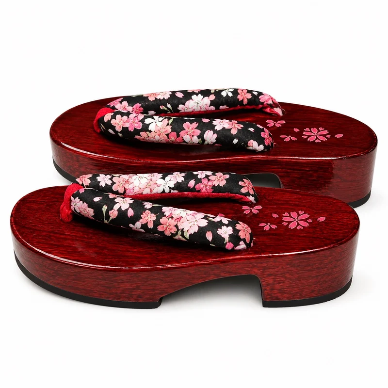 Japanese Flip Flop Style Sandal with Floral Print