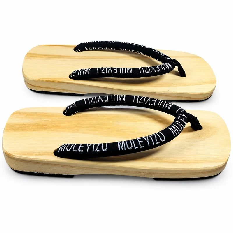 Japanese Flip-Flop Style Sandal with Black Straps