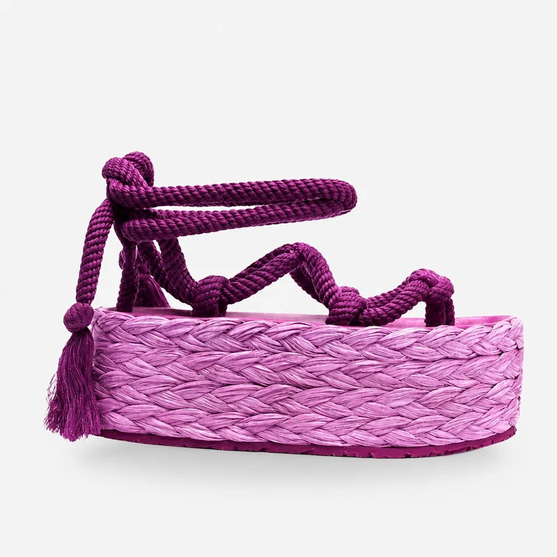 Women's Purple Gladiator Sandal with High Platform